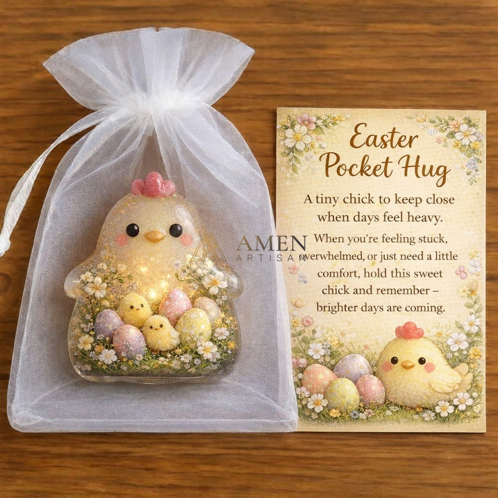 Handmade Easter Bunny Figurine Amen Artisan