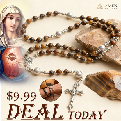 【Deal Today】Tiger's eye Rosary