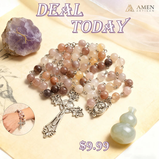 【Deal Today】Purple Golden Silk Jade Rosary