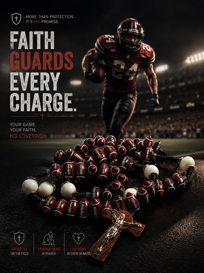 【Deal Today】Catholic Football Rosary with Oval Sports Beads | Amen Artisan