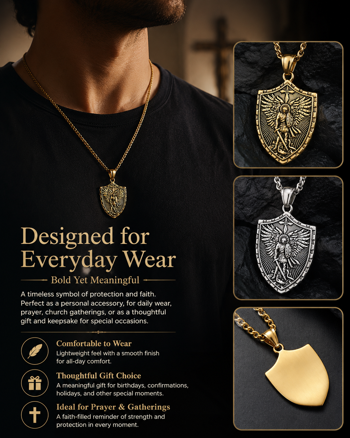 【Deal Today】St Michael Necklace - Amen Artisan