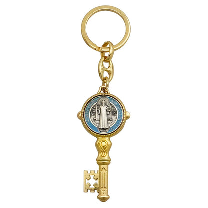 Saint Benedict Enamel Cross Keychain Amen Artisan