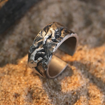 Amen Artisan The Creation of Adam Titanium Steel Ring
