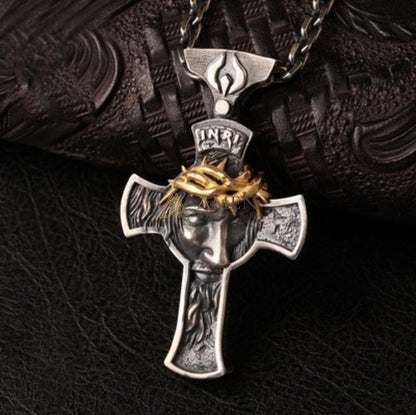 Jesus Crown of Thorns Cross Pendant with Chain | Amen Artisan