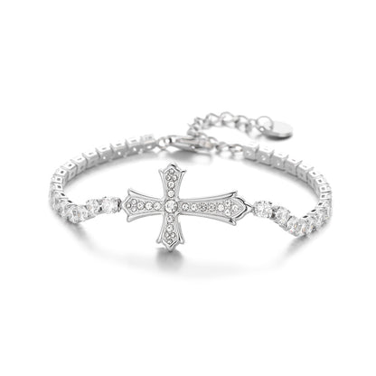 Faith Reminder Cross Bracelet with Adjustable Chain