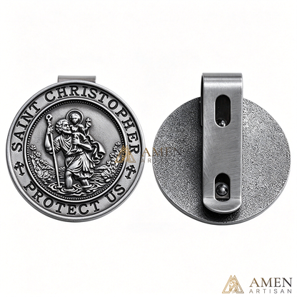 【Deal Today】Saint Christopher Protector Car Visor Clip—— A Prayer in Metal, A Shield for Every Journey | Amen Artisan