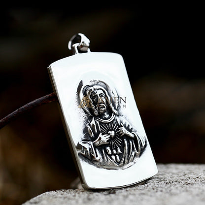 Sacred Heart of Jesus Pendant Necklace Amen Artisan