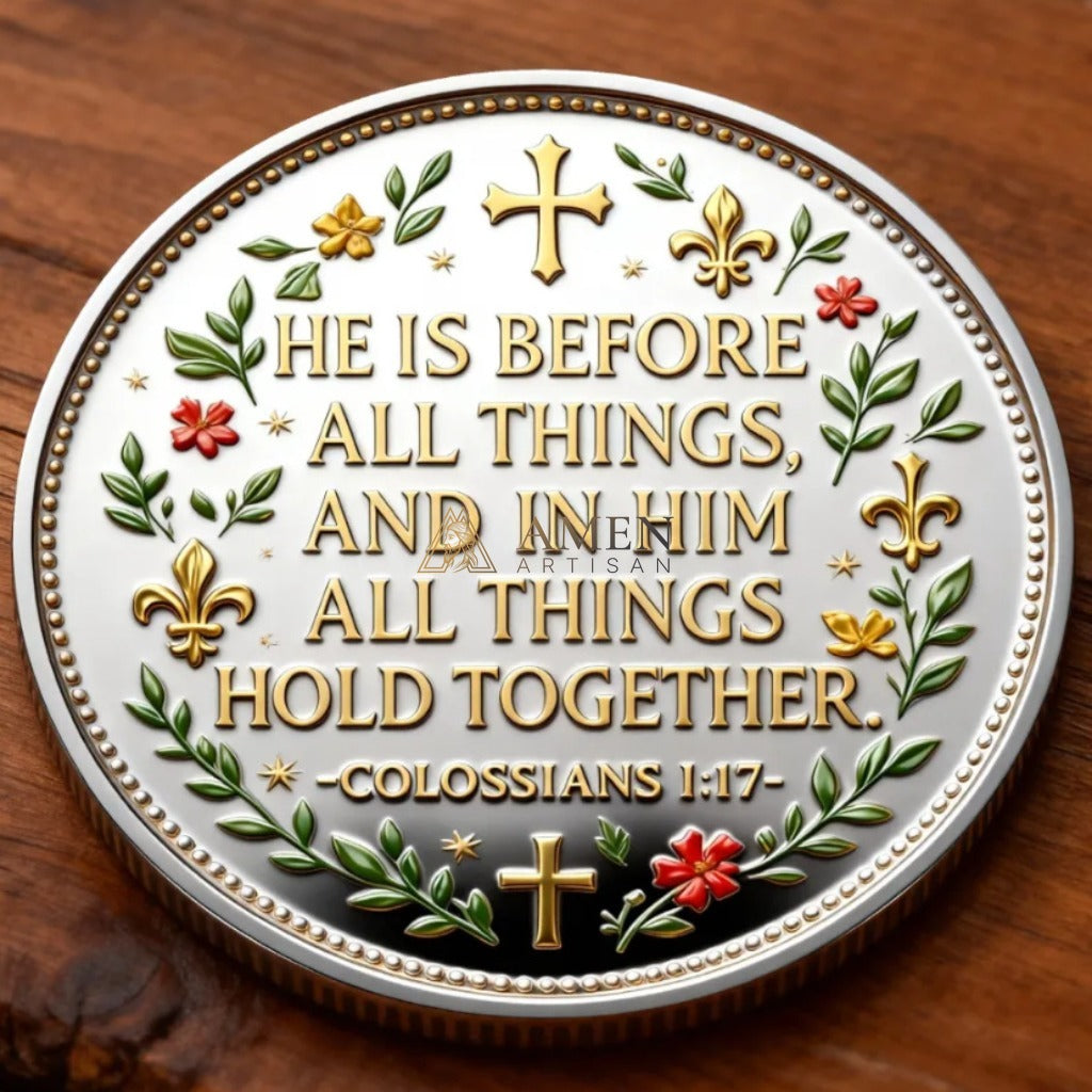 Jesus & Colossians 1:17 Commemorative Coin Amen Artisan