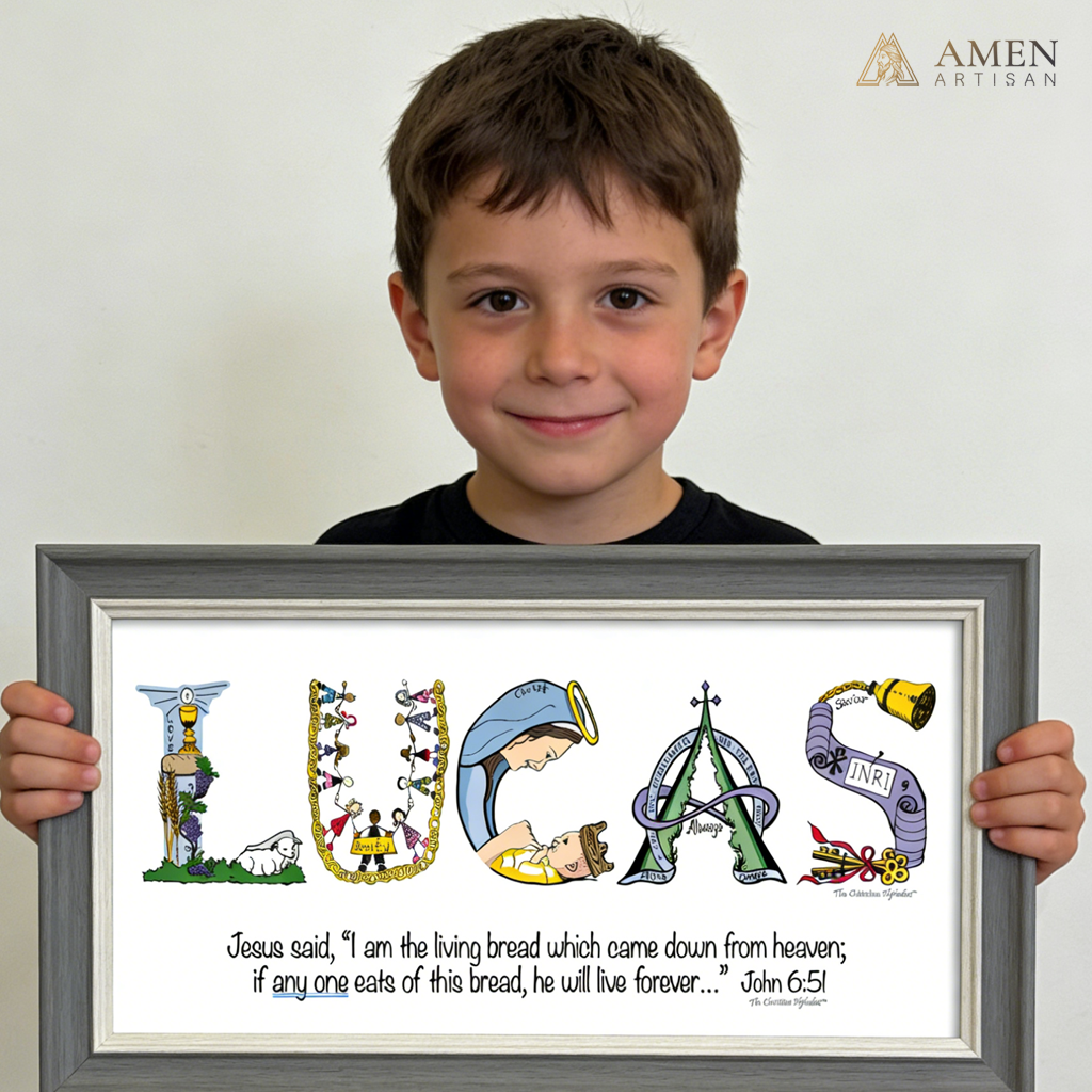 Personalized Christian Name Art Frame - A Name. A Promise. A Gift That Lasts Forever.