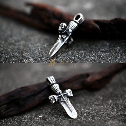 Skull Cross Pendant Necklace Amen Artisan