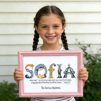 Personalized Christian Name Art Frame - A Name. A Promise. A Gift That Lasts Forever.
