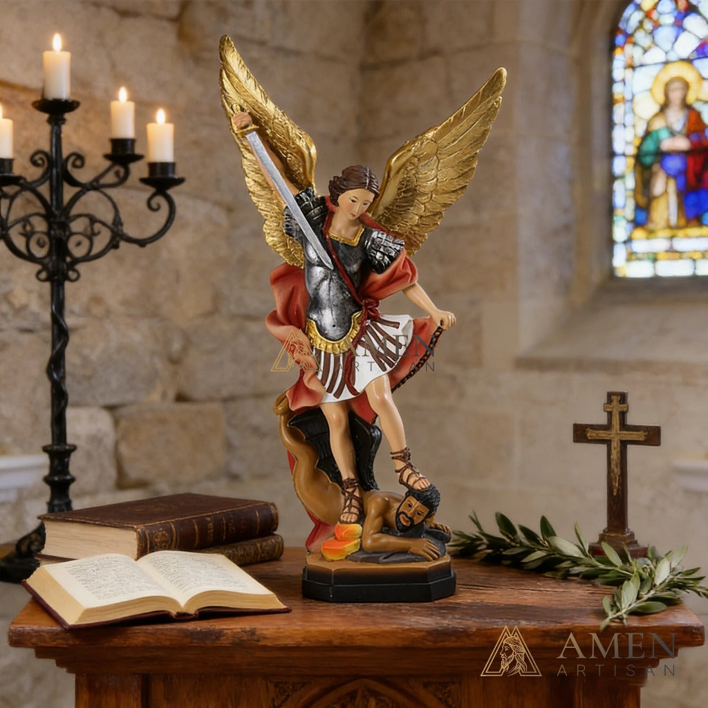 Saint Michael The Archangel Statue Amen Artisan