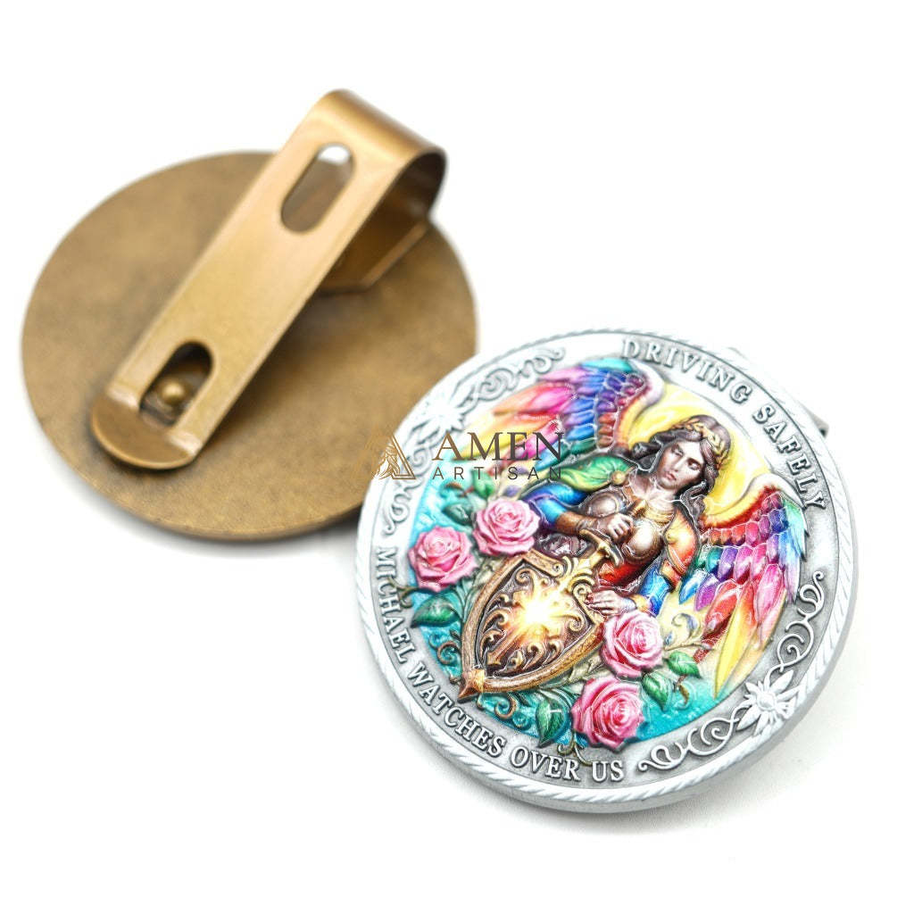 St. Michael the Archangel Car Visor Clip Amen Artisan