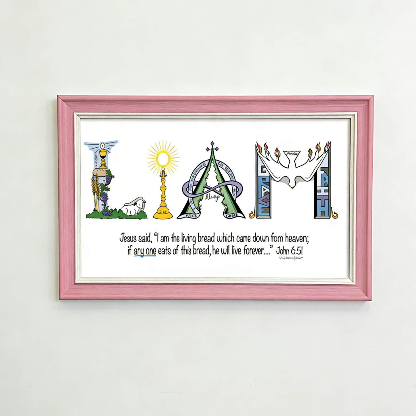 Personalized Christian Name Art Frame - A Name. A Promise. A Gift That Lasts Forever.