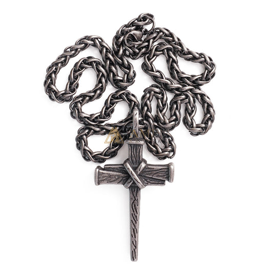 【Deal Today】Heavy Dragon Bone Chain Cross Necklace - Resilience, Faith & Sacred Protection |  Amen Artisan