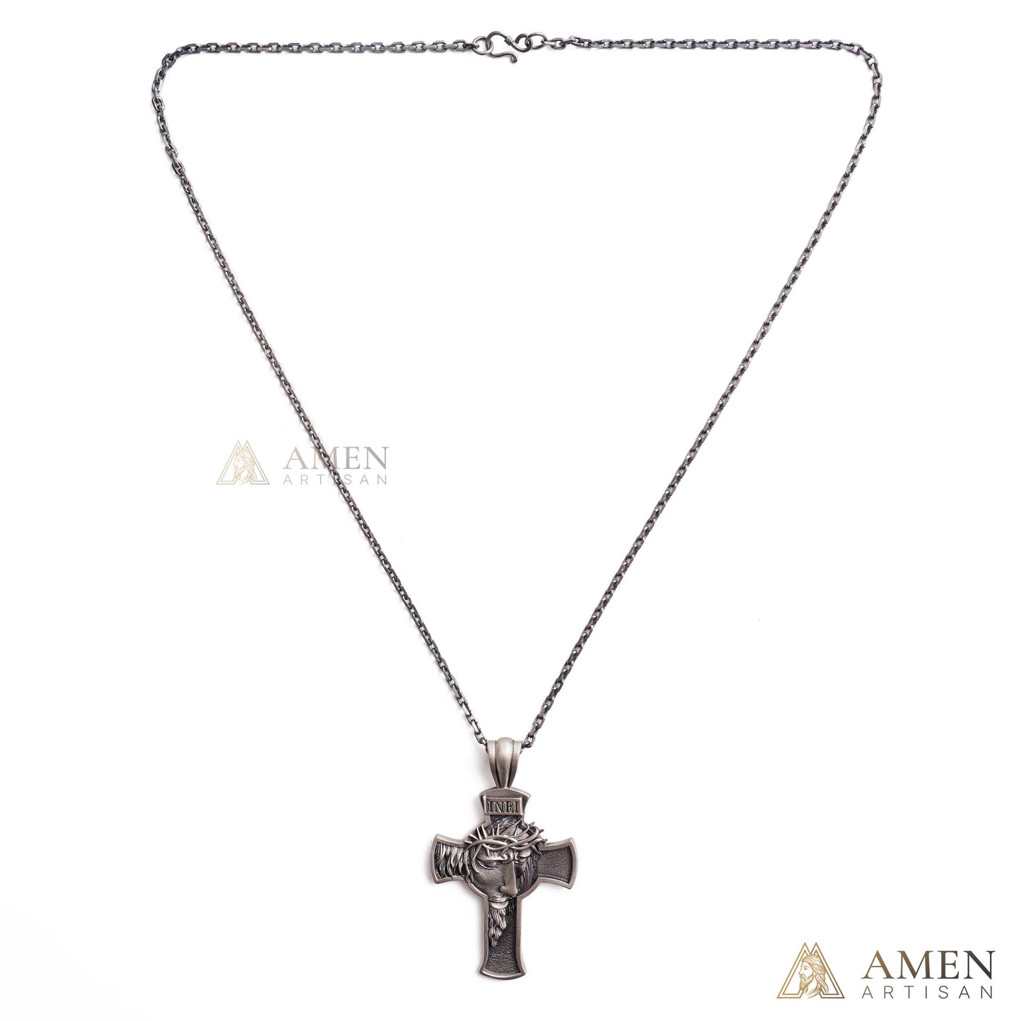 Jesus Crown of Thorns Cross Pendant with Chain | Amen Artisan