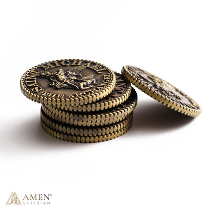 St. Michael the Archangel Challenge Coin with Prayer Text | Amen Artisan