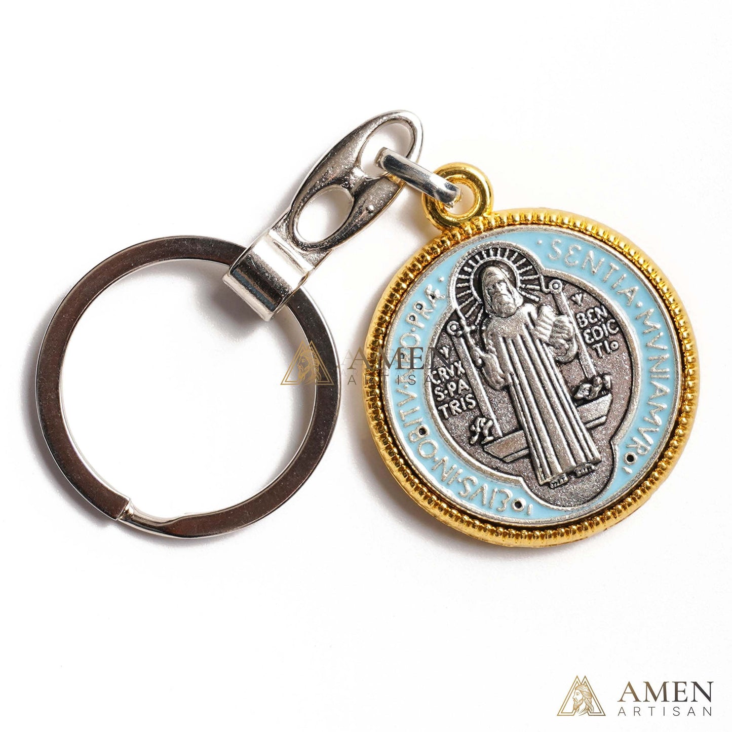 Saint Benedict Medal Keychain Amen Artisan