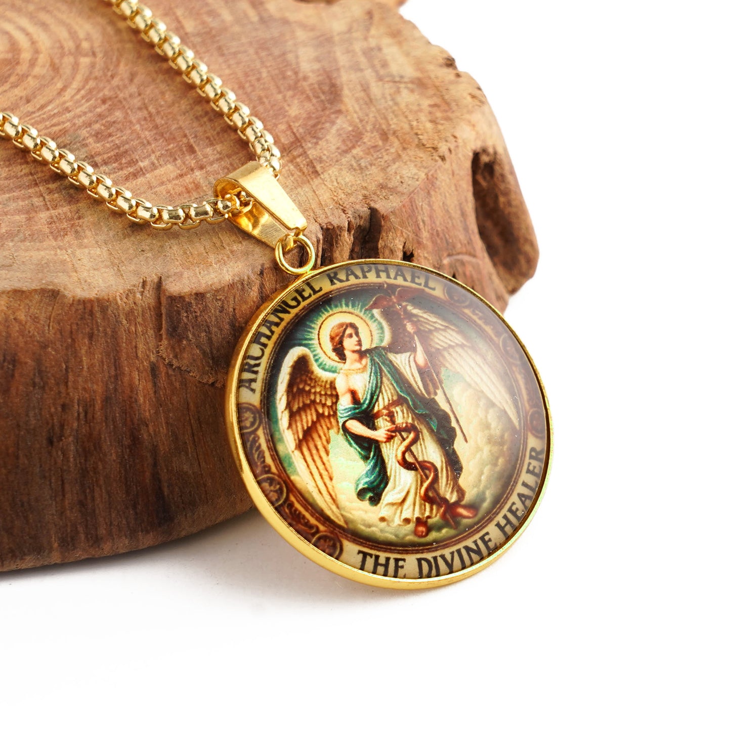 Archangel Raphael Pendant Necklace - Healing & Protection | Amen Artisan