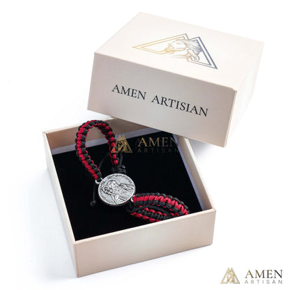 Jesus Portrait Pendant Braided Bracelet Amen Artisan