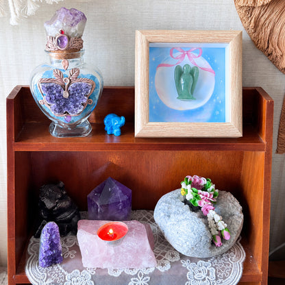 Hand-Carved Crystal Angel Frame – Peace, Guidance & Protection |  Amen Artisan