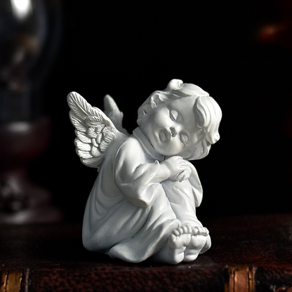 Vintage Fairy & Angel Sculpture | Whimsical Desktop Vignette, Miniature Enchantment