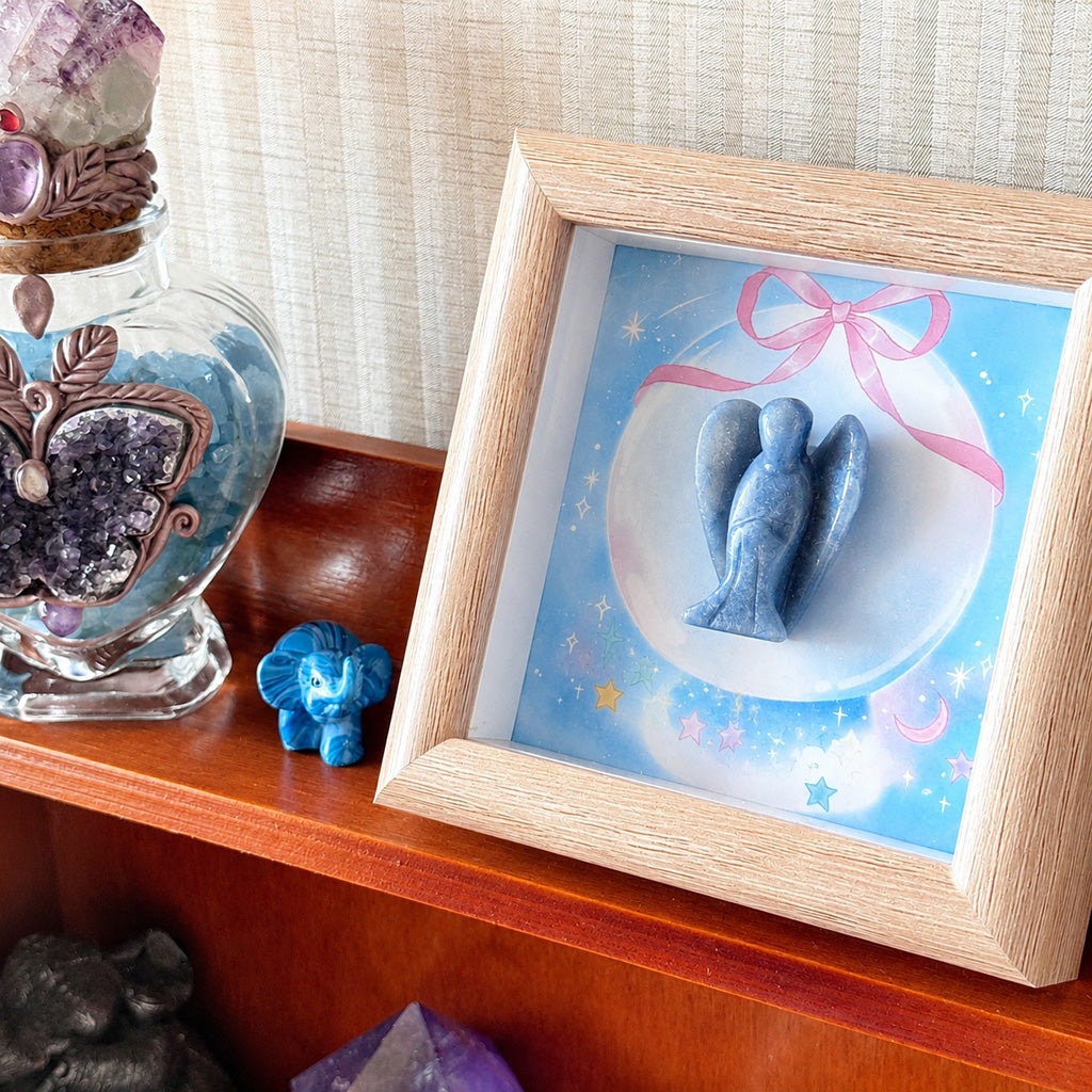Hand-Carved Crystal Angel Frame – Peace, Guidance & Protection |  Amen Artisan
