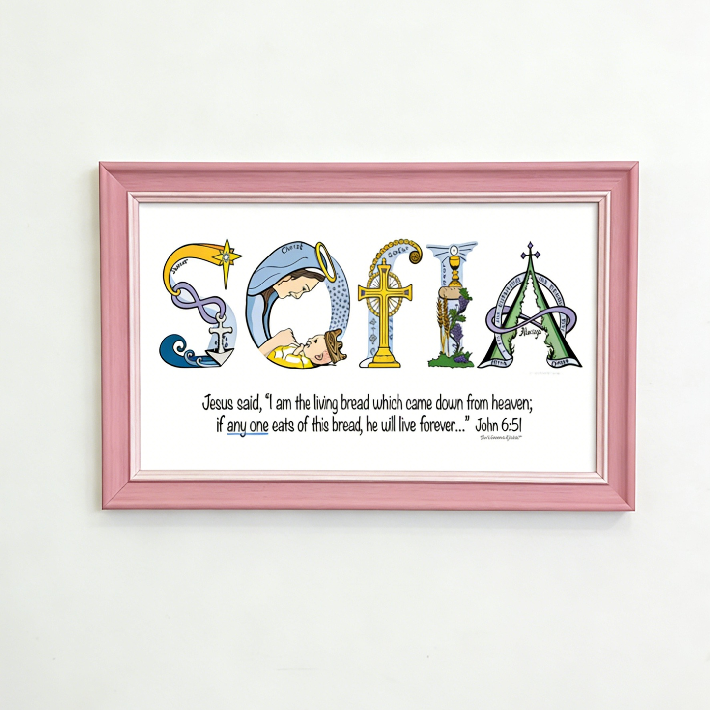 Personalized Christian Name Art Frame - A Name. A Promise. A Gift That Lasts Forever.