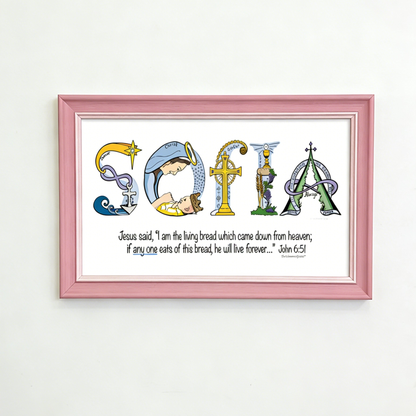 Personalized Christian Name Art Frame - A Name. A Promise. A Gift That Lasts Forever.
