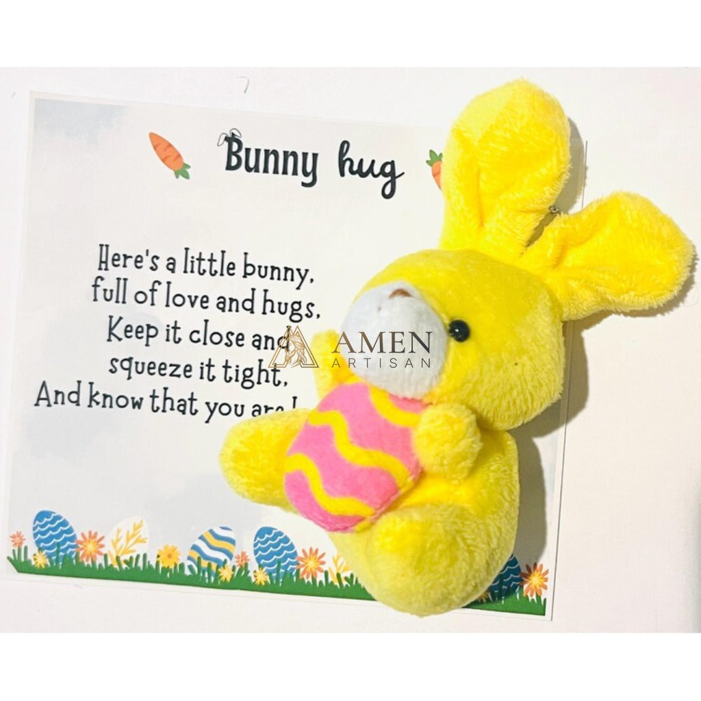 Easter Cuddly Bunny  Egg Pocket Hug Charm Amen Artisan