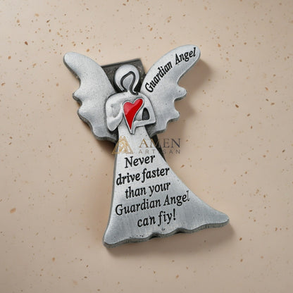 Guardian Angel with Heart Car Visor Clip Amen Artisan