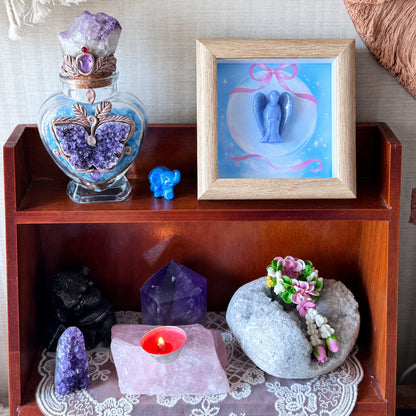 Hand-Carved Crystal Angel Frame – Peace, Guidance & Protection |  Amen Artisan