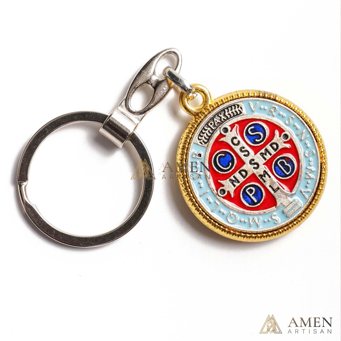 Saint Benedict Medal Keychain Amen Artisan