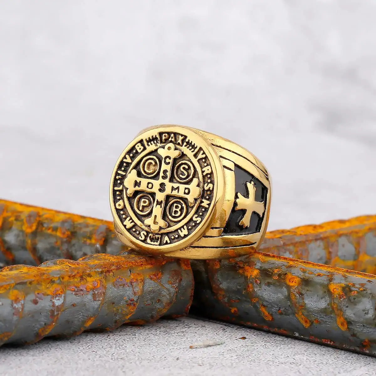 Saint Benedict Cross & Inscriptions Ring