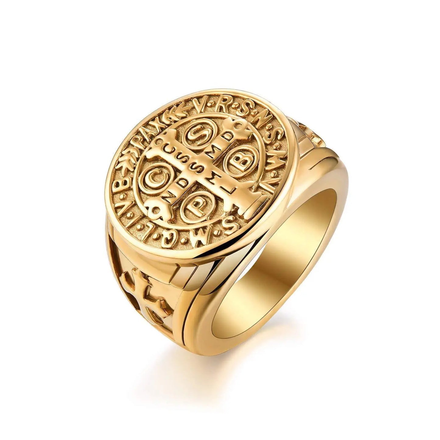 Saint Benedict Cross & Inscriptions Ring