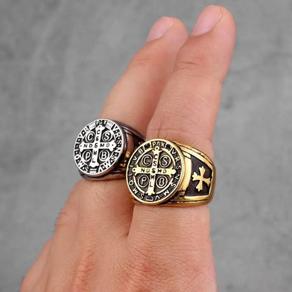 Saint Benedict Cross & Inscriptions Ring