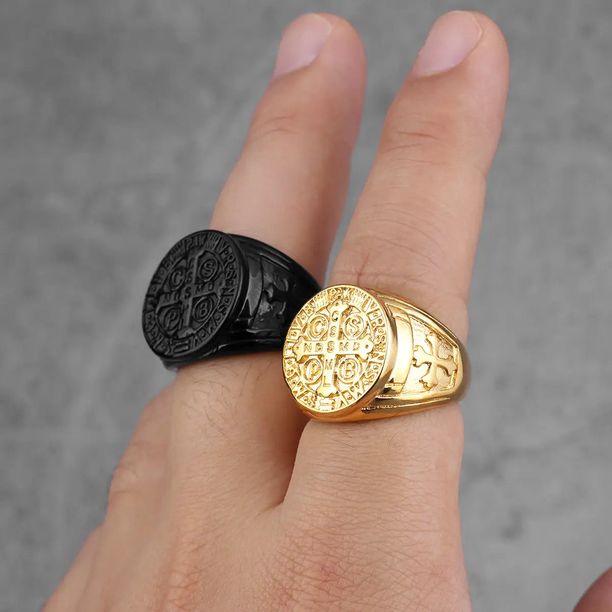 Saint Benedict Cross & Inscriptions Ring