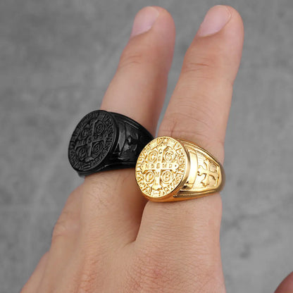 Saint Benedict Cross & Inscriptions Ring