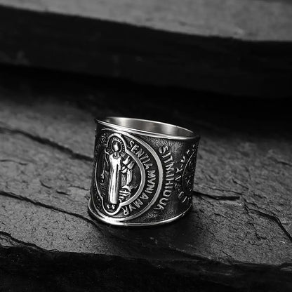 Saint Benedict Image Ring Amen Artisan